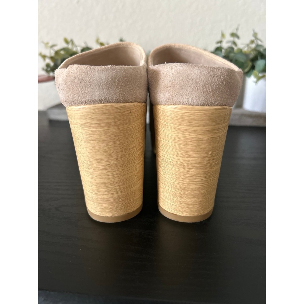 TOMS "Florence" Honey Beige" Suede Block heeled mules NWOT size 8 - Picture 4 of 5